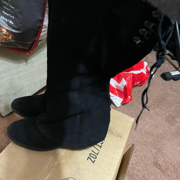 Naughty Monkey black suede tall boot size 8 - Picture 3 of 6